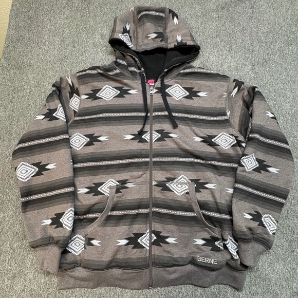 Berne Men's Heritage Thermal-Lined Full-Zip Hooded Sweatshirt XL - Picture 2 of 9